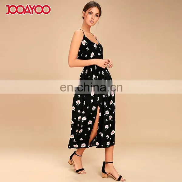Latest Split Woman Summer Dress Side Slit Floral Print Casual Dress photo-2