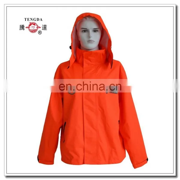 OEM Flourescence Orange 210T Polyester Breathable Reflective Rain Coat