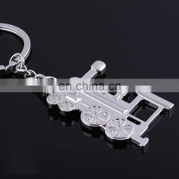 custom metal train keychain with silver plated