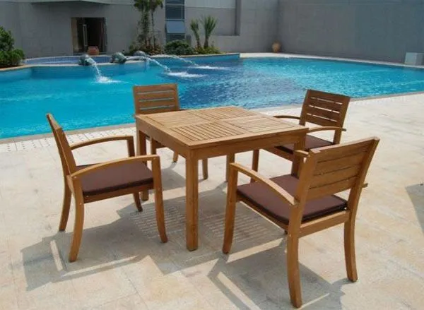 Teak Wood Lounge Chairs Coffee Shop/restaurant Weatherproof Teak Outdoor Furniture photo-2
