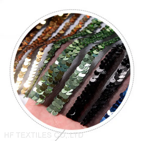 5mm Sequin Fabric Mesh Based Multicolour photo-4