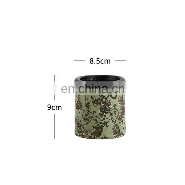 Factory Direct Sale Cheap Butterfly Relief Pattern Design Ceramic Succulent Flower Planters Green for Home Decor photo-4