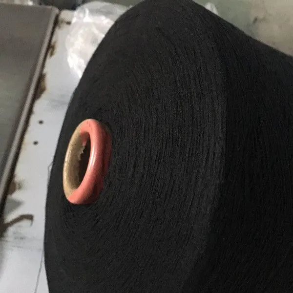 Recycled NE 12s Black Carded Open End 40/60 Cotton Mix Polyester Knitting Working Gloves Yarn photo-2