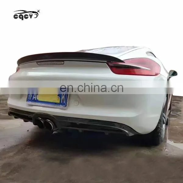 CQCV Style Carbon Fiber Body Kit for Porsche Cayman 981 Front Lip Spoiler Rear Lip Side Skirts Light Eyebrow and Wing Spoiler photo-5