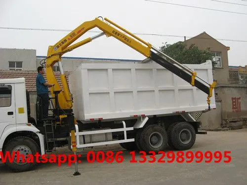 High Quality and Good Price HOWO Brand 6*4 LHD/RHD Dump Tipper Truck With Crane for Sale photo-3