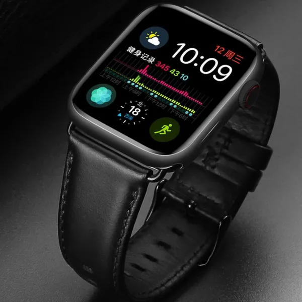 Factory Price Custom High Quantity Cowhide Genuine Leather Watch Strap For Apple Watch Top Layer Leather Band Strap photo-4