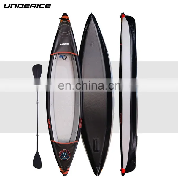 Hot Selling Black Drop Stitch Kayak Inflatable Fishing Kayak Durable Rowing Boats for Surfing Cruising photo-5