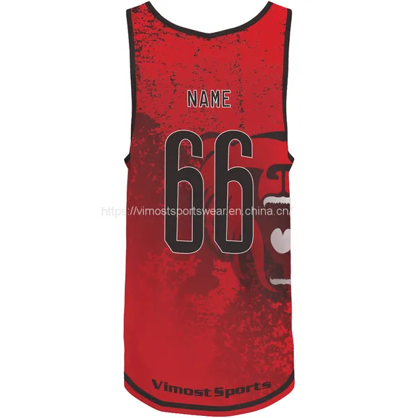 100% Polyester Cooldry Basketball Jersey Added With Red Colors photo-2