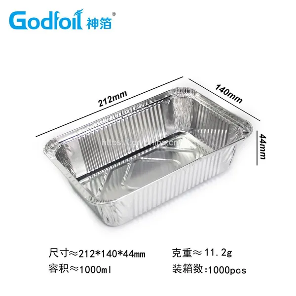 Rectanglar Aluminum Foil Container Wrinkle Wall Container
