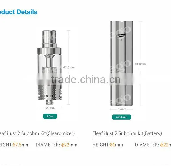 In Stock Eleaf IJust 2 Hot Sale Eleaf Ijust 2 Kit With 2600mAh Battery and 5.5ml Big Capacity photo-5