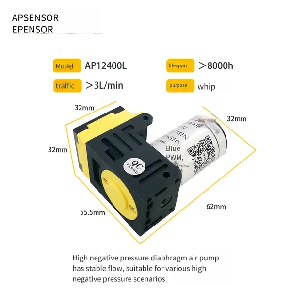Epsonso ap Sensor Ap12400l High Negative Pressure Diaphragm Air Pump With Stable Flow, Low Noise, Suitable for Both Suction and Pumping photo-2