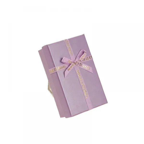 Rectangular Purple Package Gift Paper Box photo-5