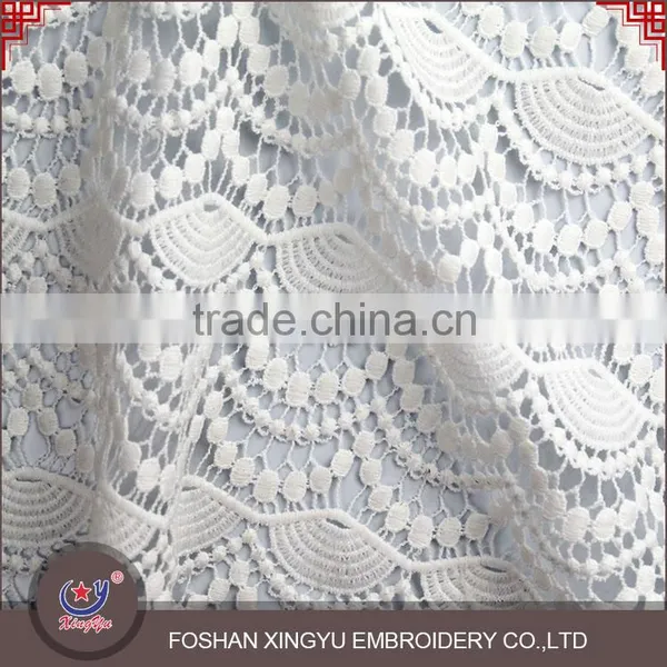 OEM Custom Shaped Beautiful Special Colors Wave Pattern Water Soluble Embroidery Lace Fabric for Europe photo-4