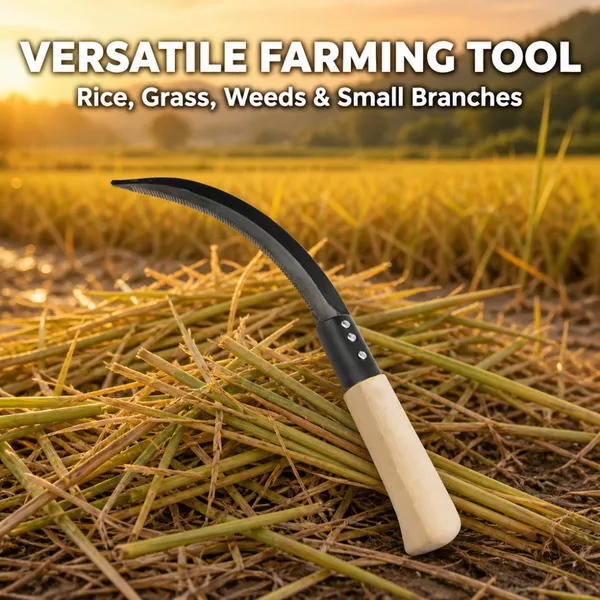 Tea Garden Pruning Sickle Stainless Steel Sharp Curved Blade Hand Tool For Tea Plant Trimming And Leaf Harvesting Farm Work Use