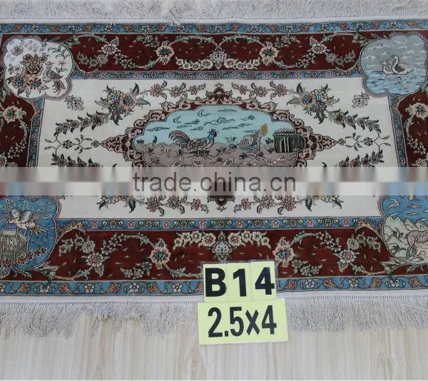 Handmade Chinese Weaver Pure Silk Industrial Foot Rug