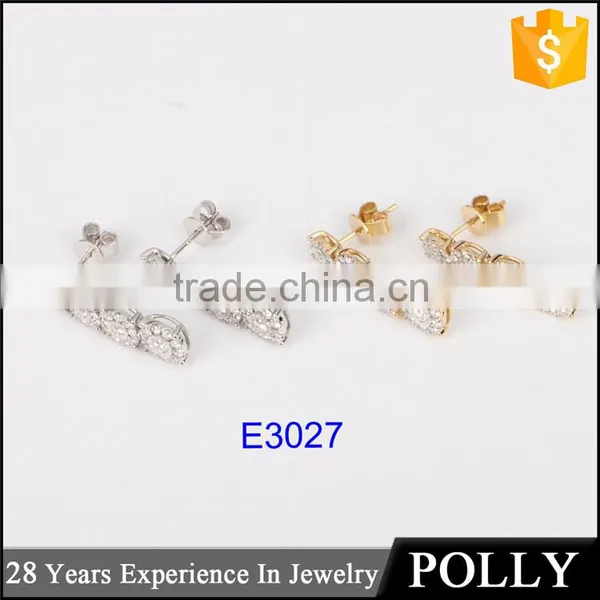 2016 Fashion Fancy Stud 18k Gold Earring With Diamond for Lady photo-5