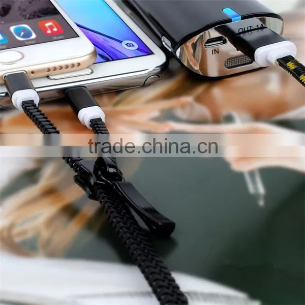 Colorful High Speed Flat Zipper 2 in 1 Data Micro USB Cable photo-6