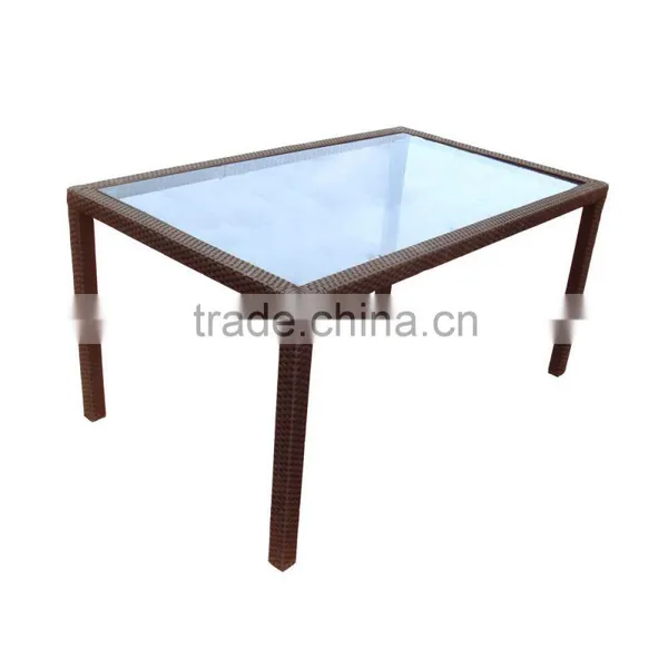 Rattan Kitchen Garden Portable Camping Outdoor Restaurant Dinning Glass Table photo-2
