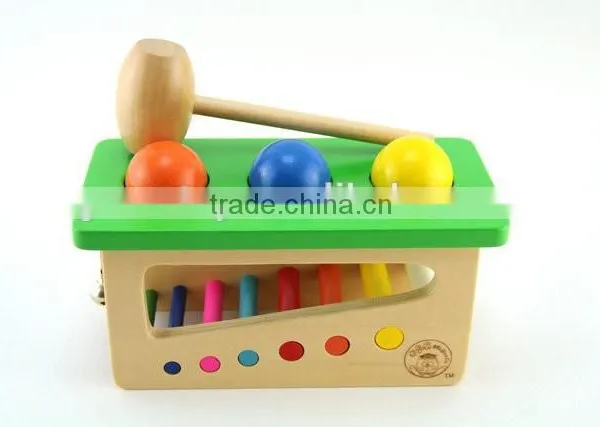 Mini Wood Tool Toy Ball Impact Hammer Toy