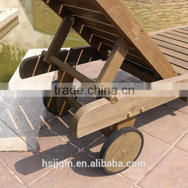 Outdoor Wooden Beach Sunbed photo-3