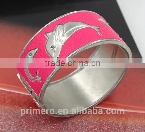 Gypsy Dolphin Gold Color Vintage Enamel Bracelet Bangle Cuff Jewelry For Woman photo-5