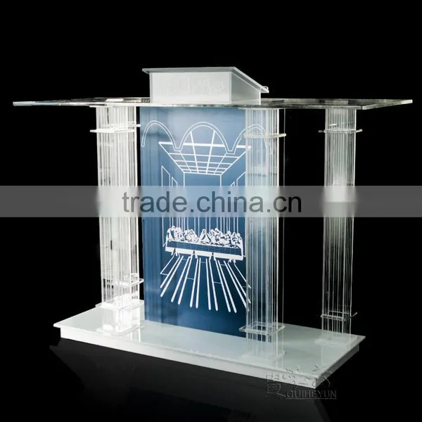 Factory Wholesale Glass Lectern Stand Clear Acrylic Podium photo-4