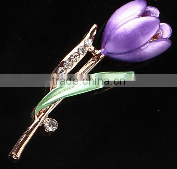 Enamel Personalized Fashion Tulip Flower Brooch photo-2