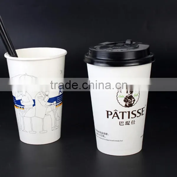 High Quality Oem Logo Printed Disposable Paper Coffee Cup With Lid photo-3