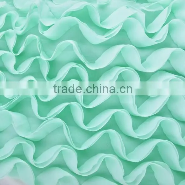 Elegant Shape Ripple Chiffon Lace Embroidery for Girl Dress photo-2