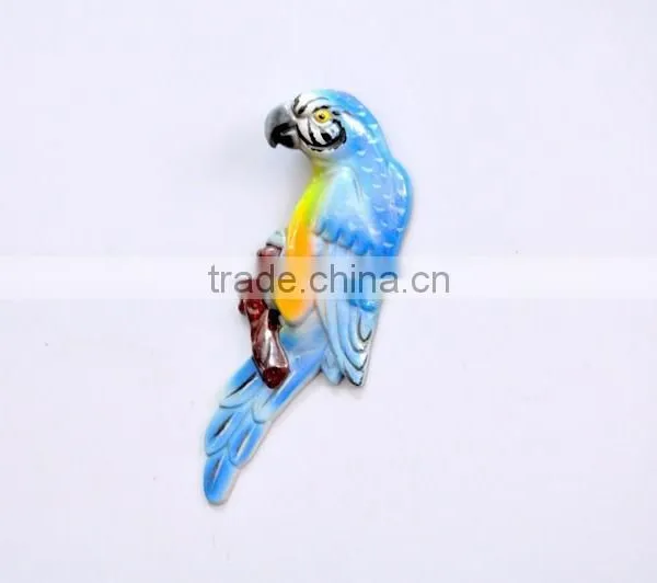 Colorful 5 Inch Plastic Pearl Powder Flat Parrot Animal Fridge Magnet, Animal Homes Craft, Decorative Magnets photo-3