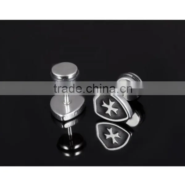 2016 Fashion Stainless Steel Body Jewelry Catholic Shape Catholic Cross Male Earring photo-3