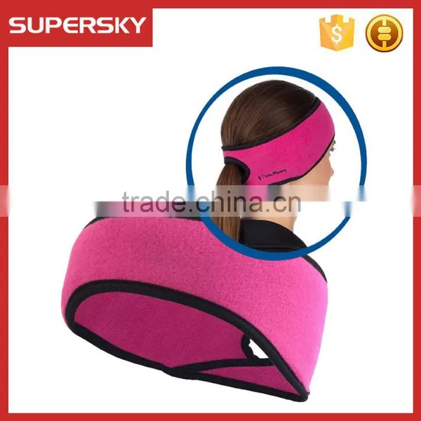 C1288 Womens Ponytail Running Headband Sports Ear Warmer Headband Custom Winter Headband
