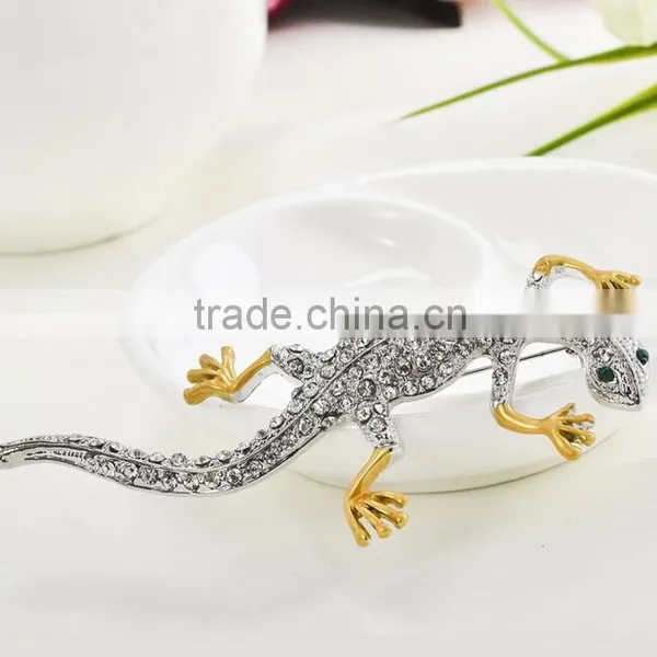 Alloy Crystal Lizard China Wholesale Animal Shape Brooch photo-2