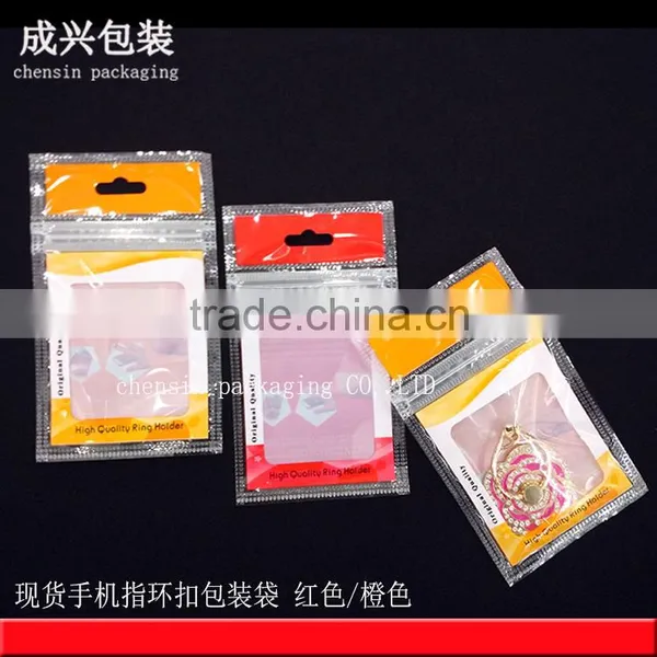 Cheap Plastic Bag Printing for the Mobile Ring Laminated Poly Bag Red Orange Printed Zipper Bag photo-5