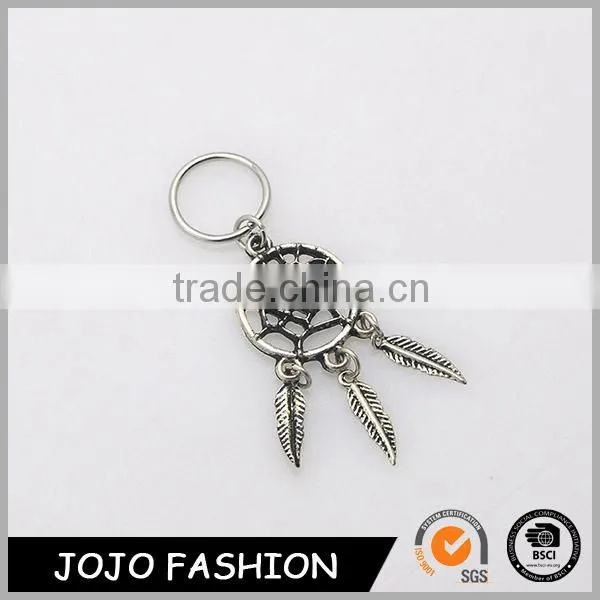 Ethnic Style Jewelry Womens Hollow Leaf Tassel Silver Dreamcatcher Rings Design