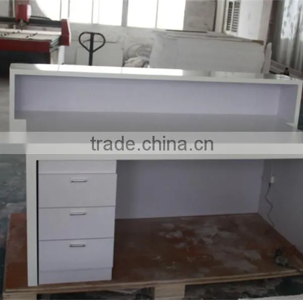 Tell World Artificial Stone Modern White Color Small LED Front Desk photo-4