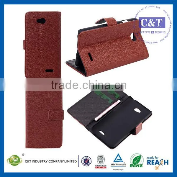 C&T Credit Card Leather Wallet Style Flip Cover for lg F70 D315 photo-4