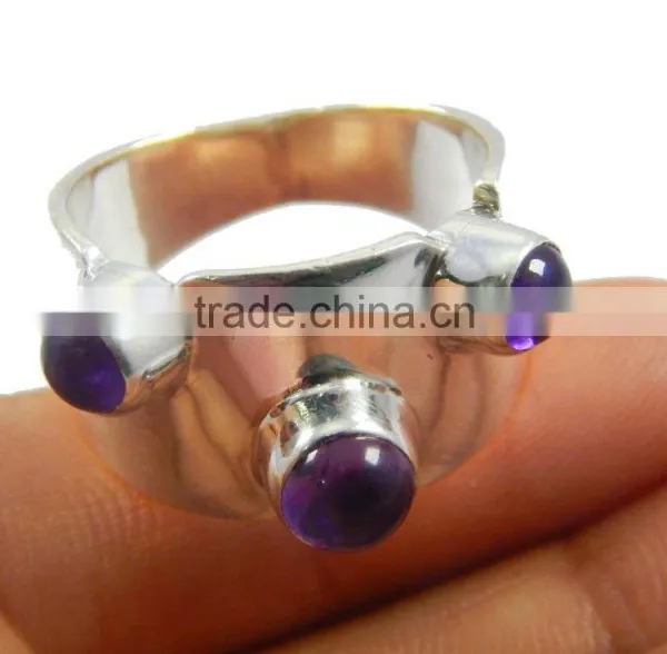 Natural Gorgeous 925 Sterling Silver Amethyst Ring JEWELRY EXPORTER photo-2