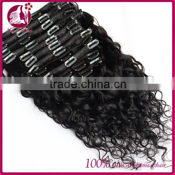 DHL Free Ship Deep Wave Human Hair 100g Clip In Extensions Indian Virgin Human Hair photo-4