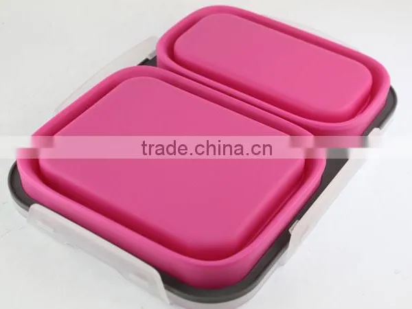 Silicone Container Combo With Spork 3 Components Collasible Lunch Box photo-4