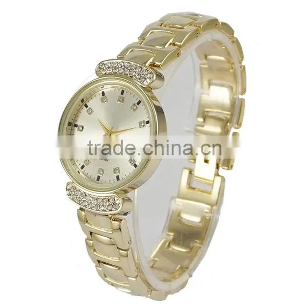 Hot! Gold Plated Alloy Diamond Fashion Lady Watch High Brighness Wrist Watch Watch Custom Logo photo-5