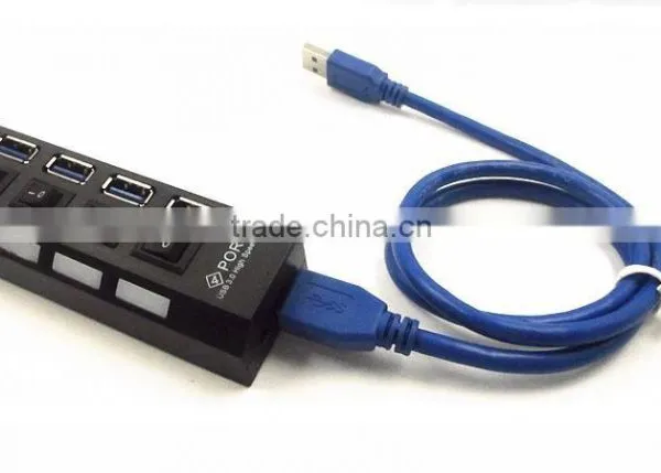 High Speed USB3.0 HUB 4Ports 5Gbps Splitter Power Adapter photo-2