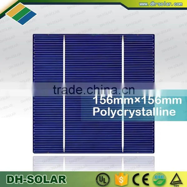156*156 Poly Crystalline Silicon 2BB High Efficiency Solar Cell