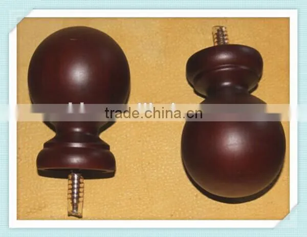 Wooden Curtain Rod Curtain Track Curtain Rail Cover,Ball Curtain Rod Accessories,35mm Wulnut Ball Finials For Wood