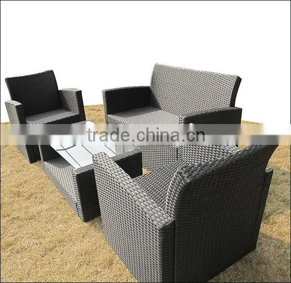 High quality black color poly rattan furniture