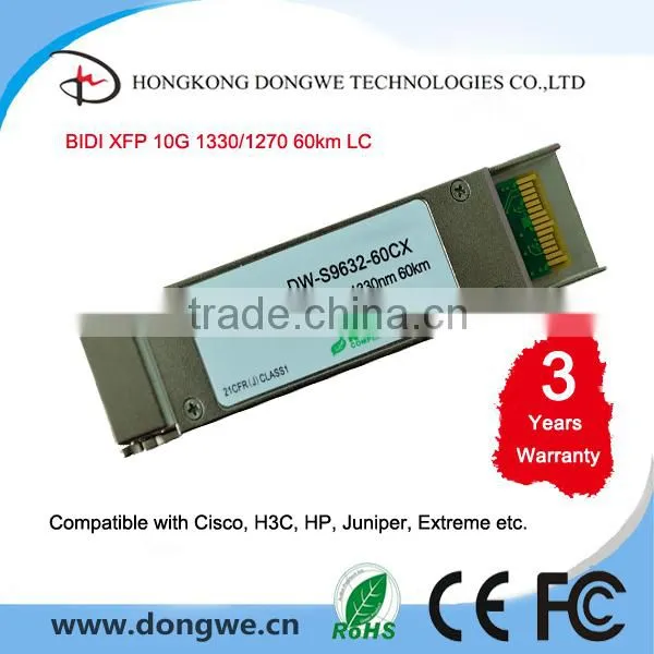 Cisco Compatible 10G Bidi 60km XFP Transceiver XFP-10G-BXD