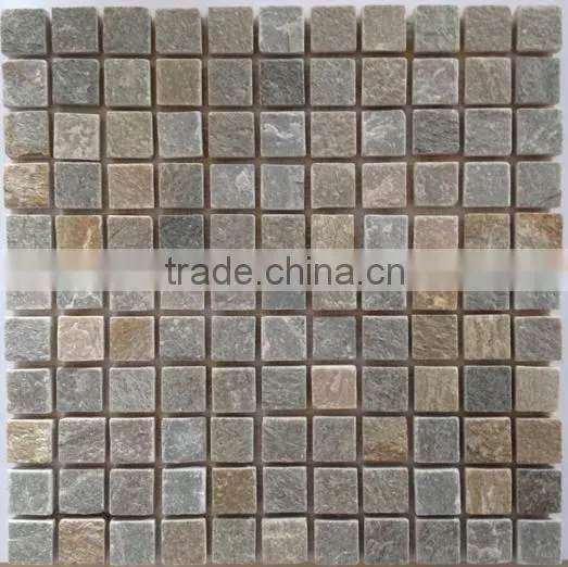Natural Slate Garden Mosaic Tile Flooring photo-5