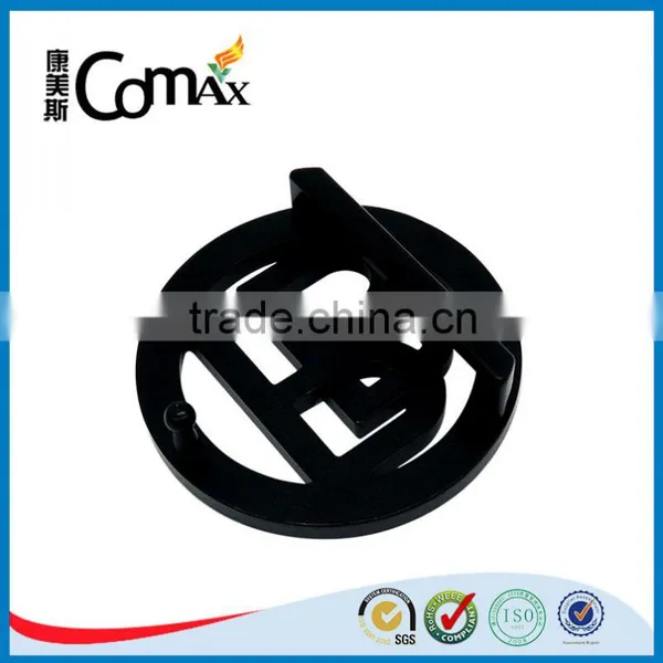 Round Hollow PB Logo Matt Black Metal Belt Buckle photo-5