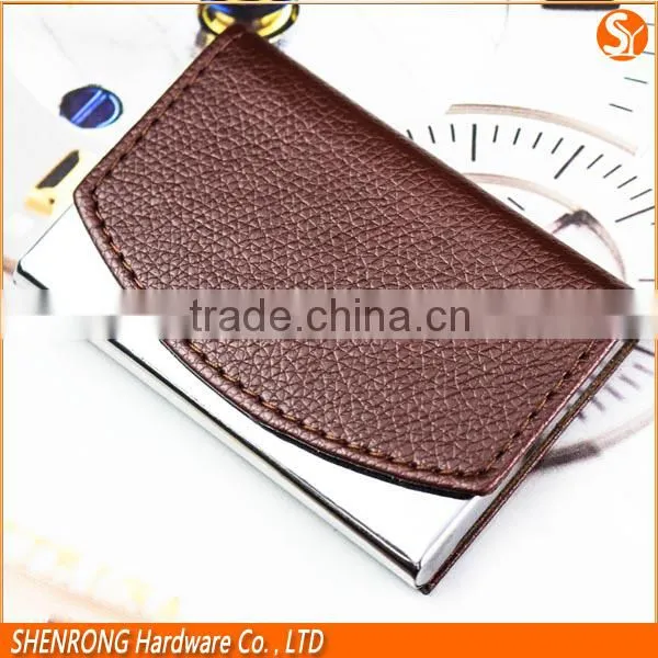 Business Affairs Brown PU Leather Credit Card Holder Name Card Case for Business Men and Promotional Gift photo-2