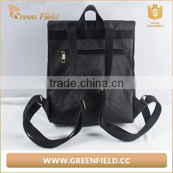 Black Kraft Paper School Bag Backpack, Washable Paper Bag for Men photo-2